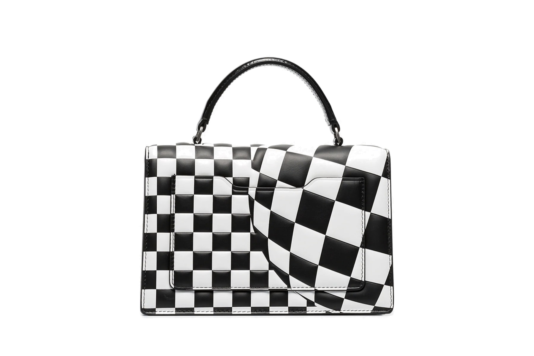 Off-White Logo Checkered Bag Black/White Purse Square Statement Luxury Virgil Abloh Design 