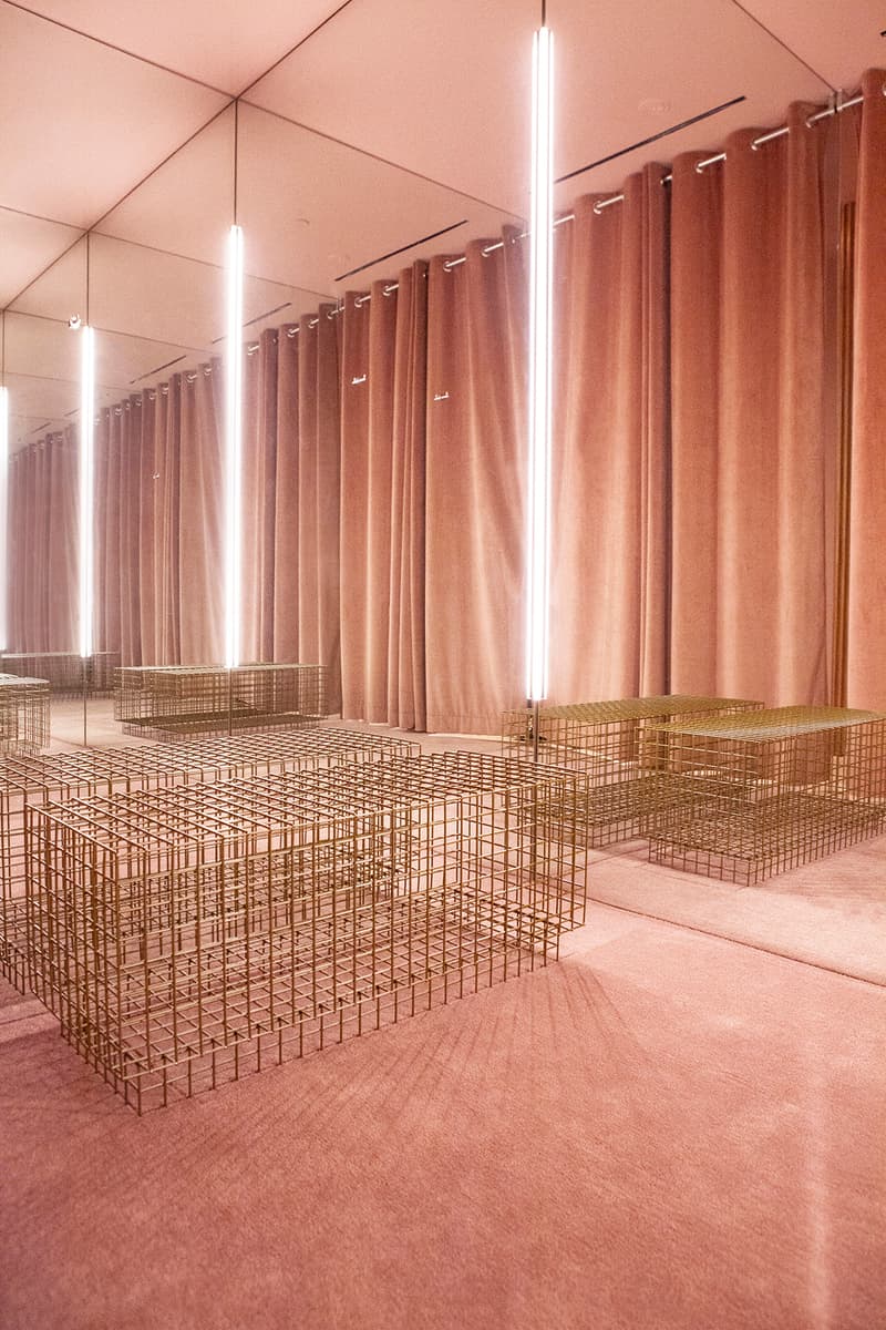 off white paragon concept store womens singapore shop opening pink marble clothes interior decor