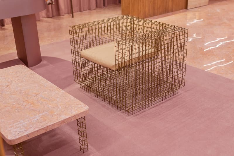 off white paragon concept store womens singapore shop opening pink marble clothes interior decor