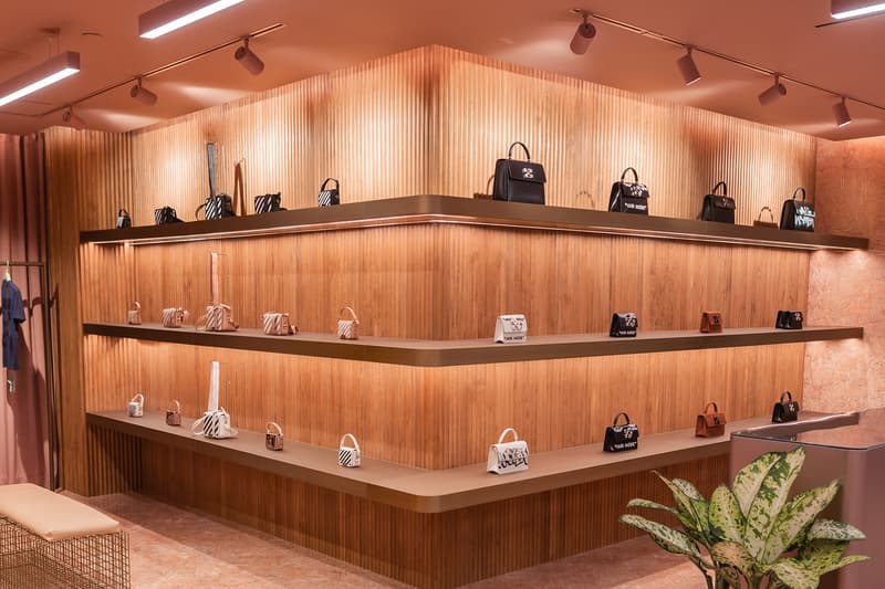 off white paragon concept store womens singapore shop opening pink marble clothes interior decor