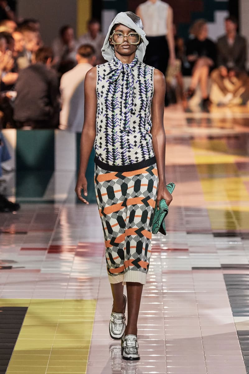Prada Spring Summer 2020 Collection Milan Fashion Week Hoodie Black White Skirt Orange Green