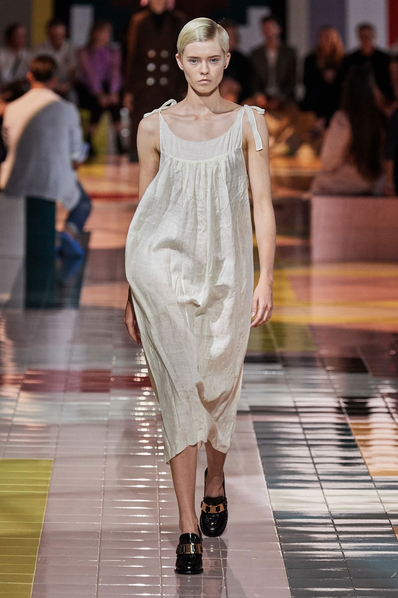 Prada Spring Summer 2020 Collection Milan Fashion Week Dress Tan