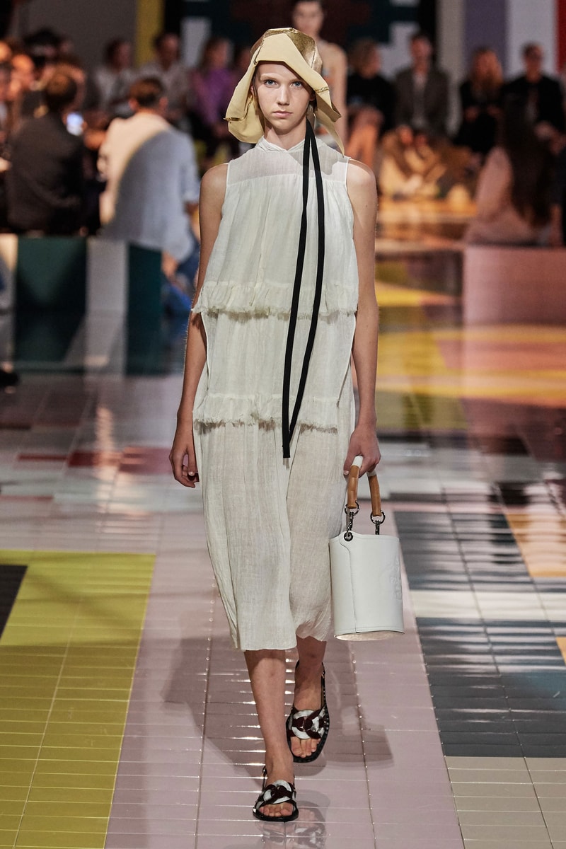 Prada Spring Summer 2020 Collection Milan Fashion Week Dress Tan