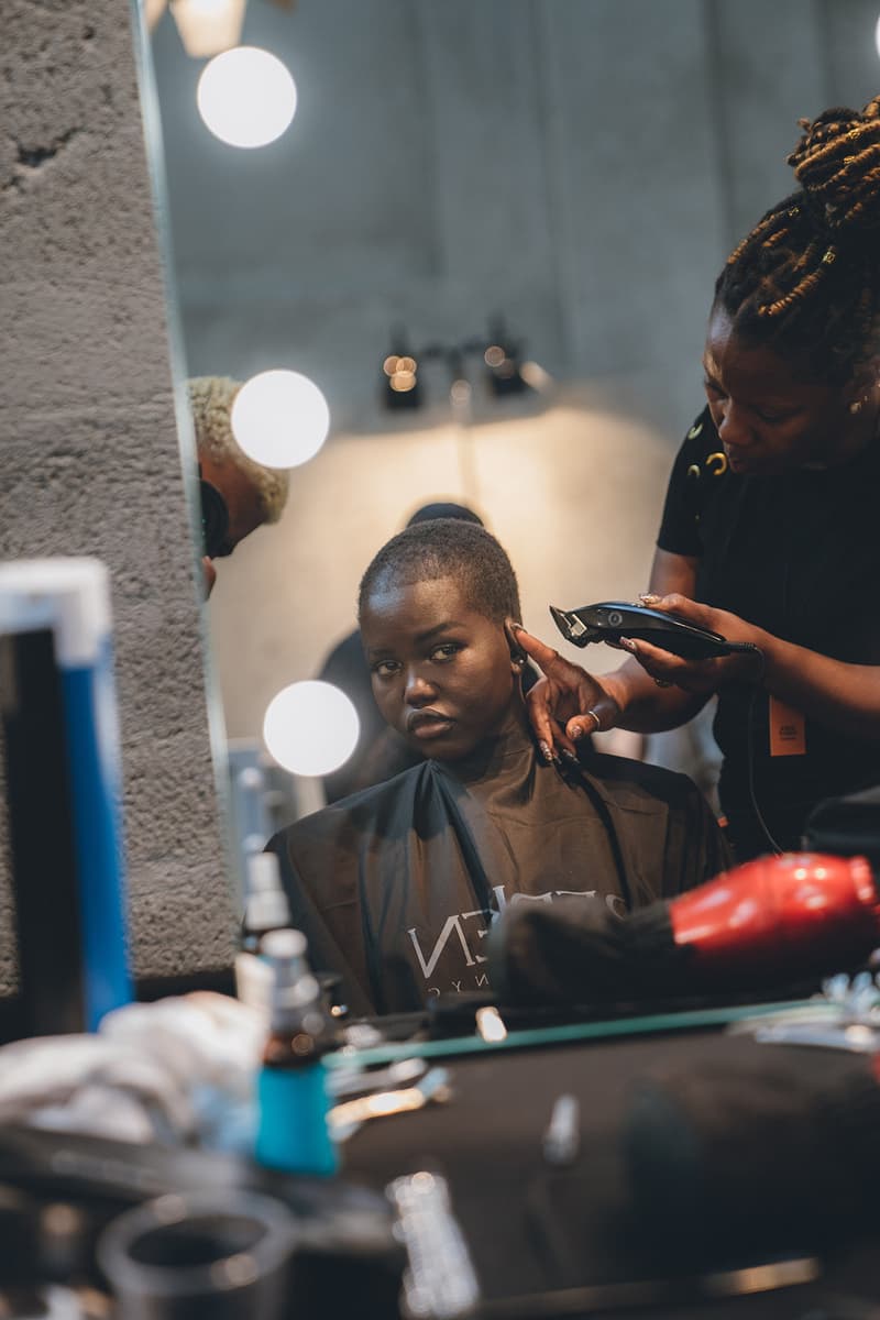 Prada Spring Summer 2020 Runway Show Milan Fashion Week Backstage Beauty Prep Hair Makeup Model Adut Akech