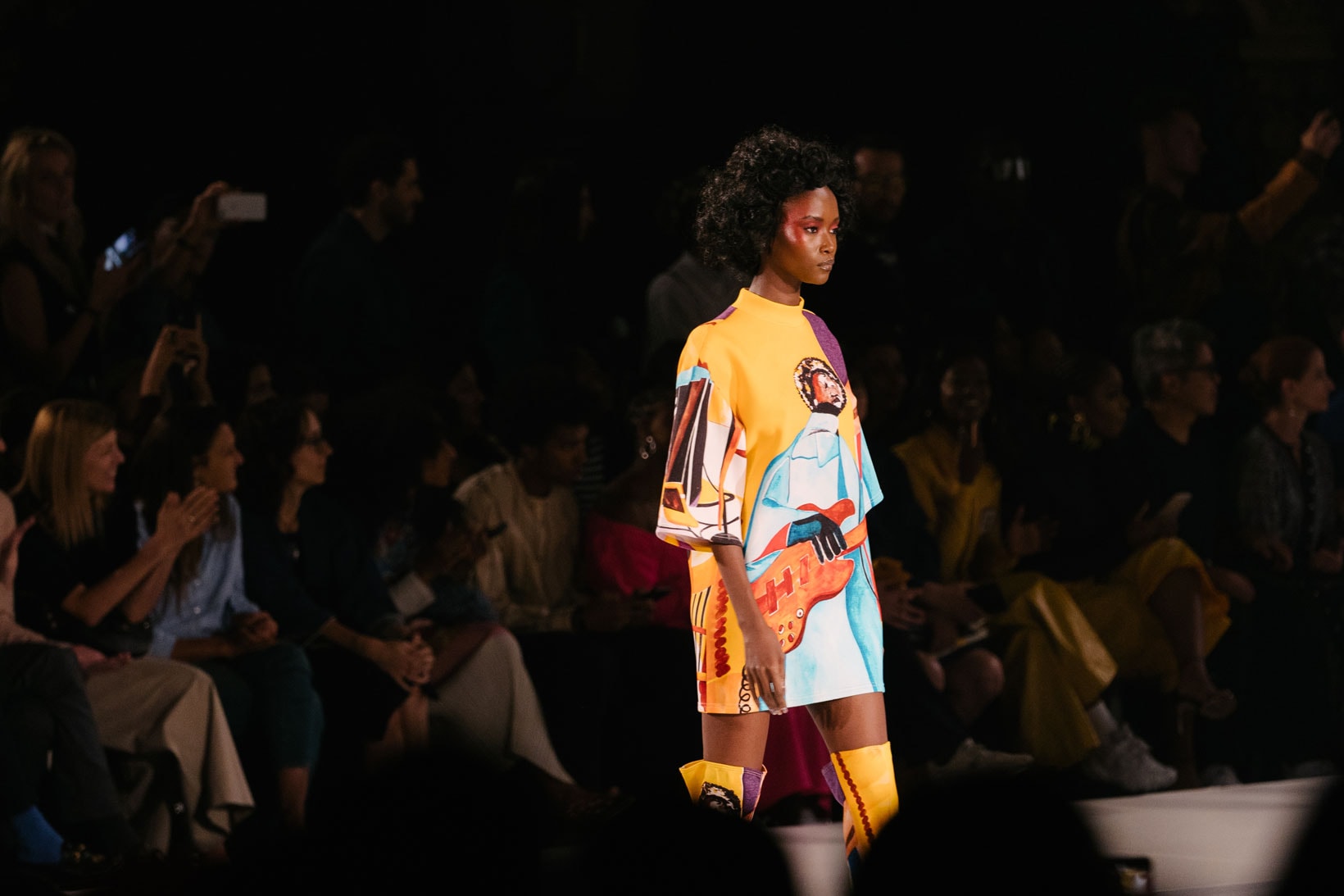 Pyer Moss Collection 3 New York Fashion Week Spring Summer 2020 Dress Yellow Blue