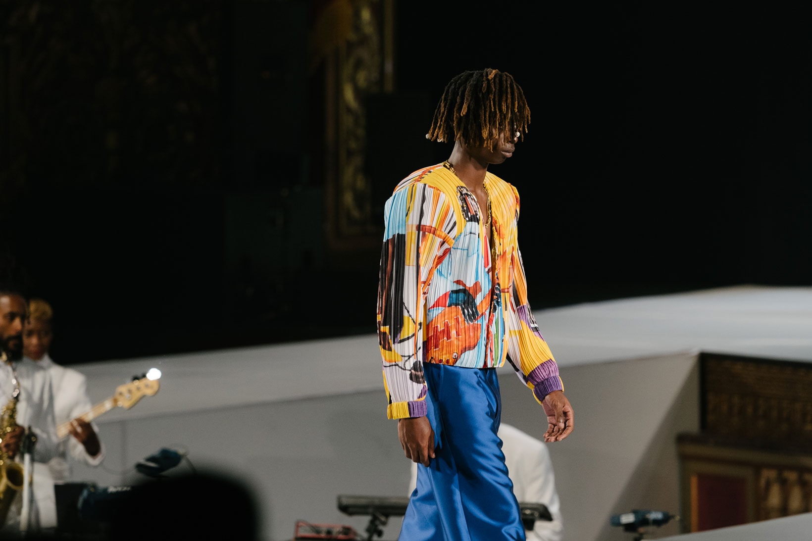 Pyer Moss Collection 3 New York Fashion Week Spring Summer 2020 Top Pants Blue Yellow