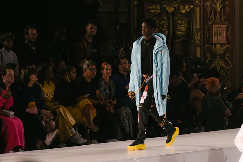 Pyer Moss Collection 3 New York Fashion Week Spring Summer 2020 Jacket Blue Pants Black