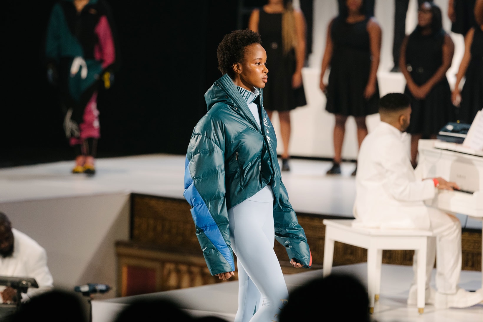Pyer Moss Collection 3 New York Fashion Week Spring Summer 2020 Jacket Teal Pants Blue