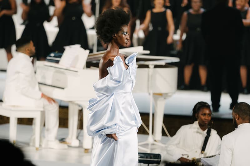 Pyer Moss Collection 3 New York Fashion Week Spring Summer 2020 Dress Blue