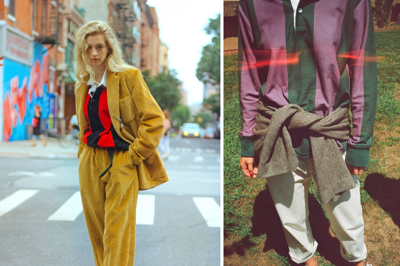 Rowing Blazers Fall Winter 2019 Lookbook Jacket Yellow Shirt Purple