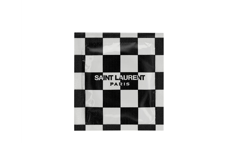 Saint Laurent YSL Condoms Packaging Checkered Black White