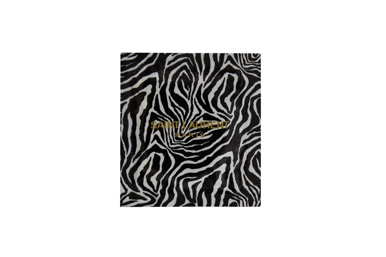 Saint Laurent YSL Condoms Packaging Black White Zebra