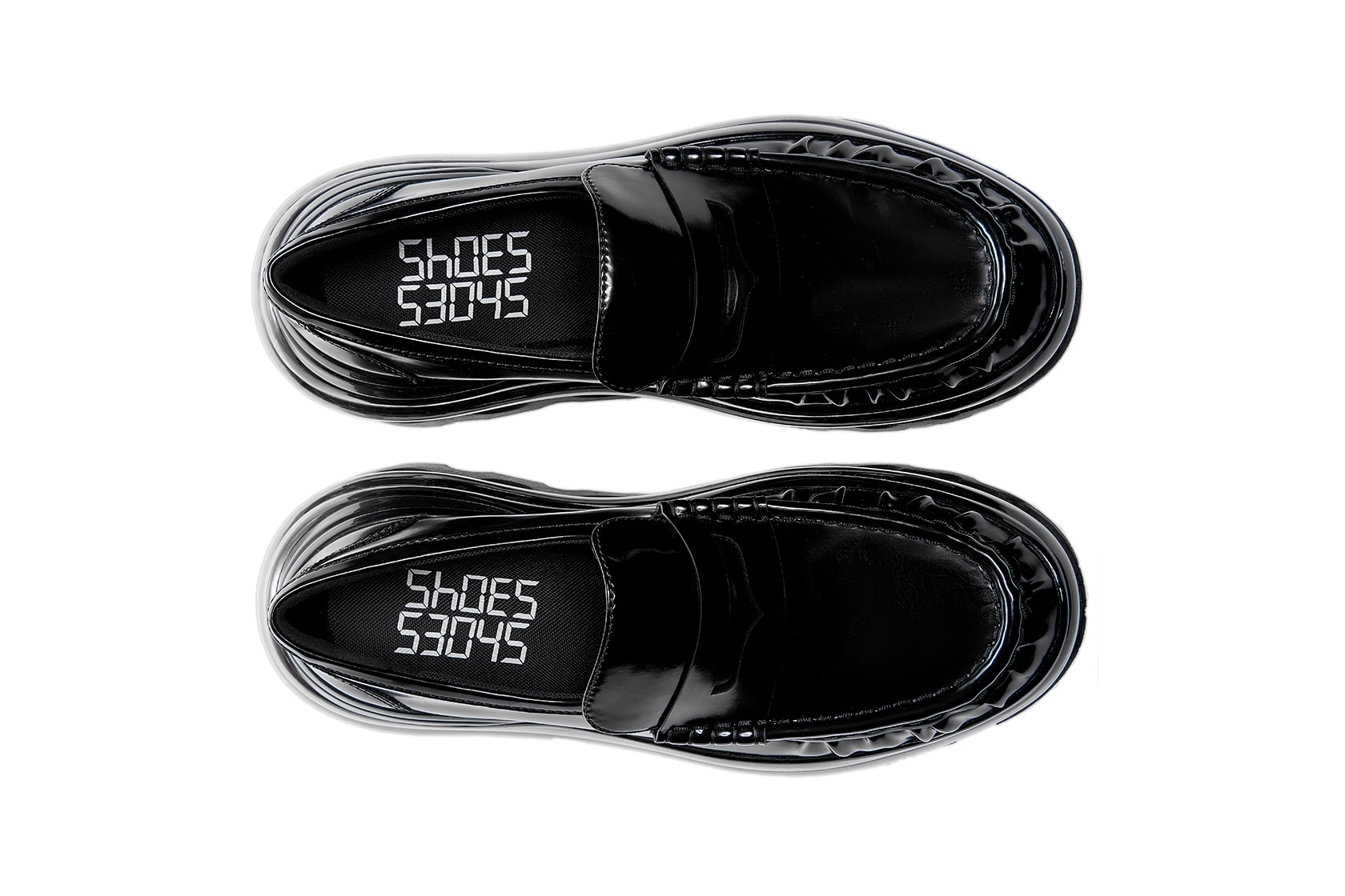 shoes 53045 loaf air loafer sneaker chunky bubble sole black footwear