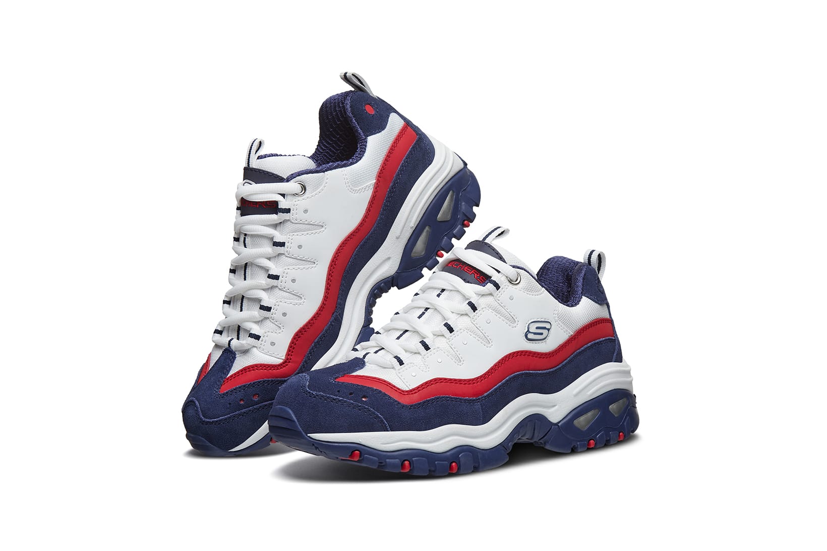skechers red white and blue