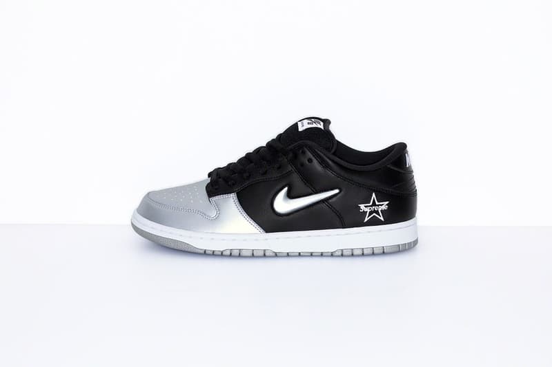 Supreme x Nike SB Dunk Low Collaboration Silver Black