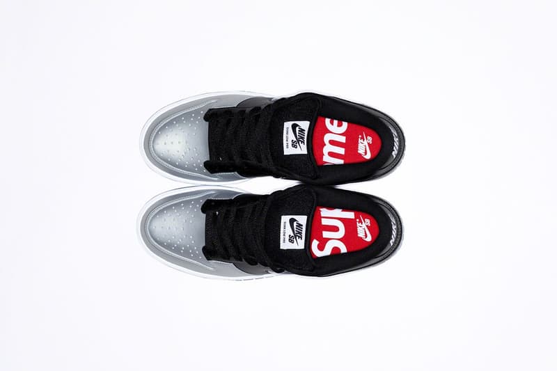 Supreme x Nike SB Dunk Low Collaboration Silver Black