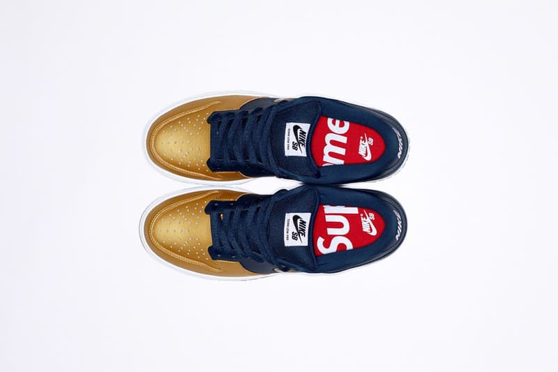 Supreme x Nike SB Dunk Low Collaboration Gold Blue