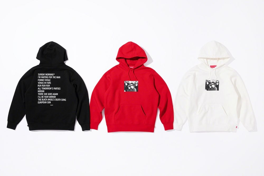 Supreme x The Velvet Underground Fall 2019 Collection Hoodies Black Red White