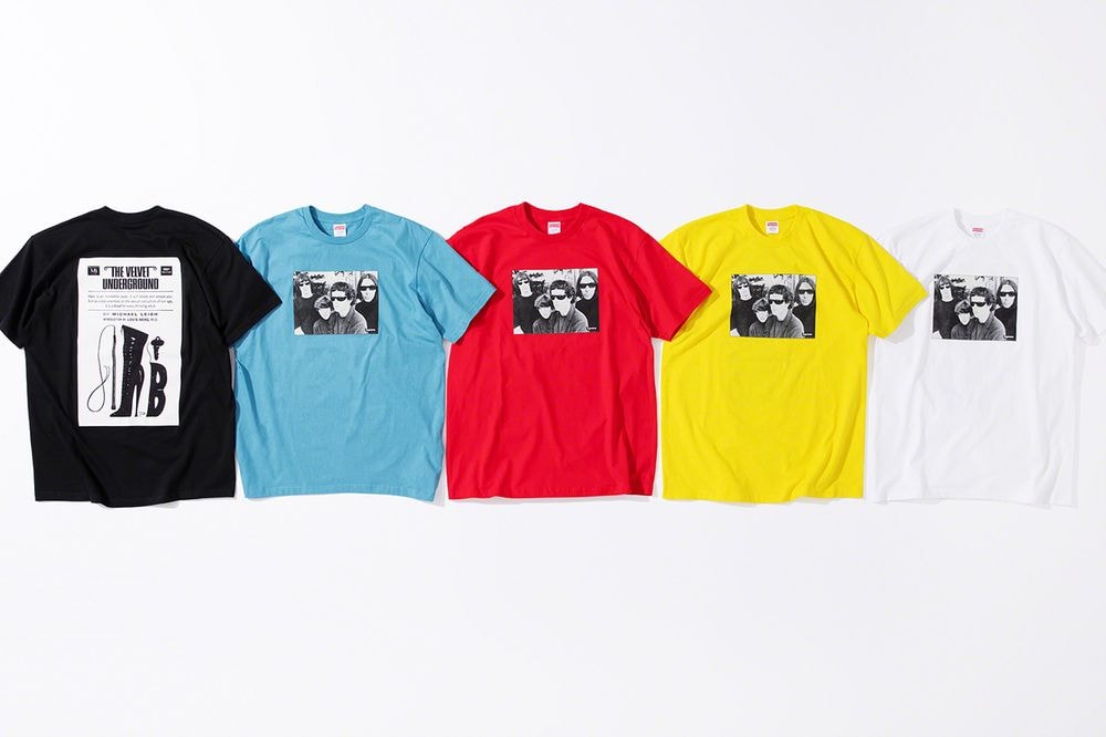 Supreme x The Velvet Underground Fall 2019 Collection T Shirt Black Blue Red Yellow White
