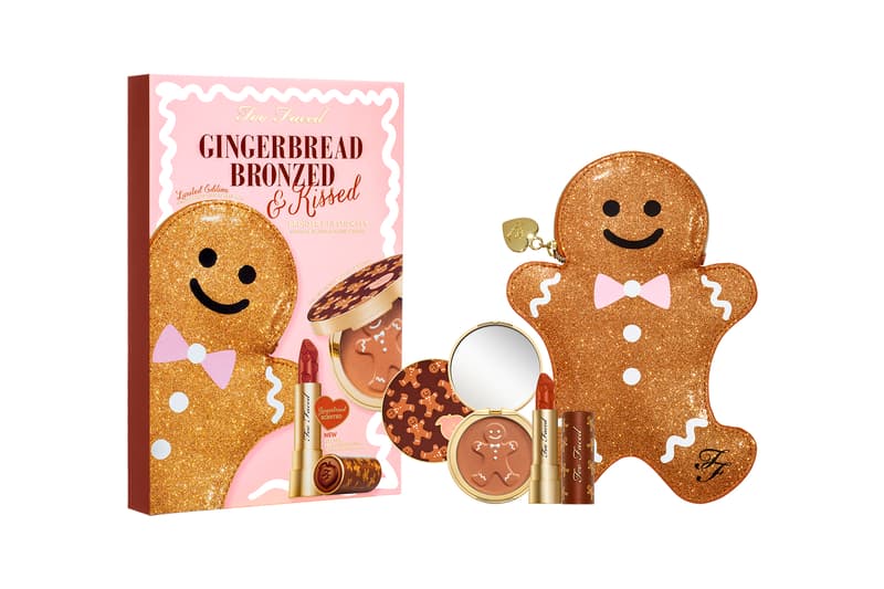 too faced holiday christmas 2019 makeup collection gingerbread beauty bronzer lipstick