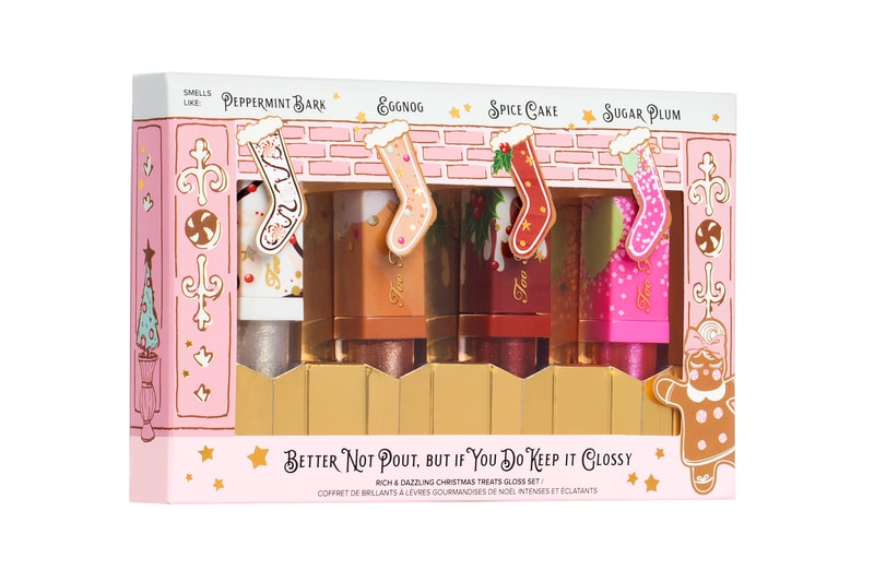 too faced holiday christmas 2019 makeup collection gingerbread beauty lip gloss