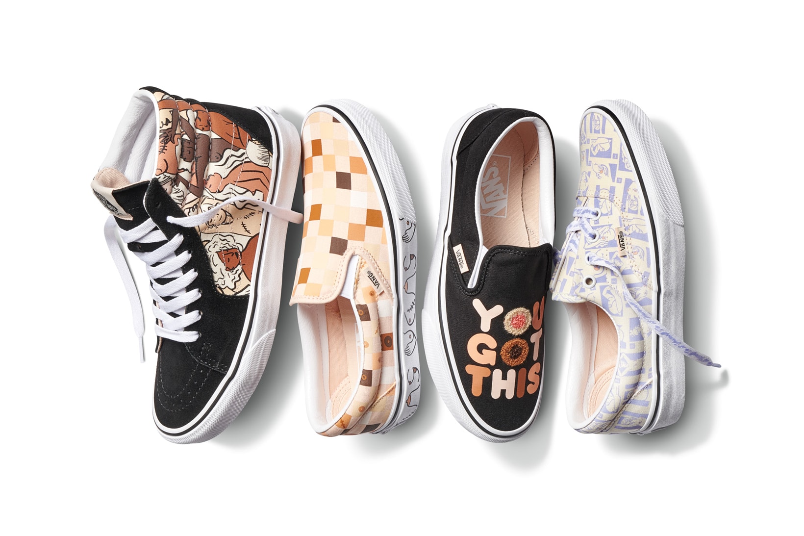 CoppaFeel! x Vans Breast Cancer Awareness Collection Old Skool Era Slip On Black White Blue Brown