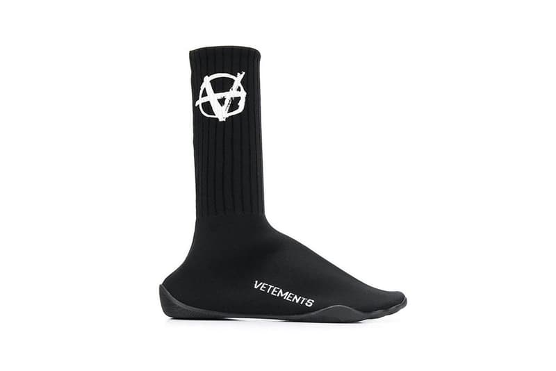 vetements karate anarchy sock sneakers shoes black release