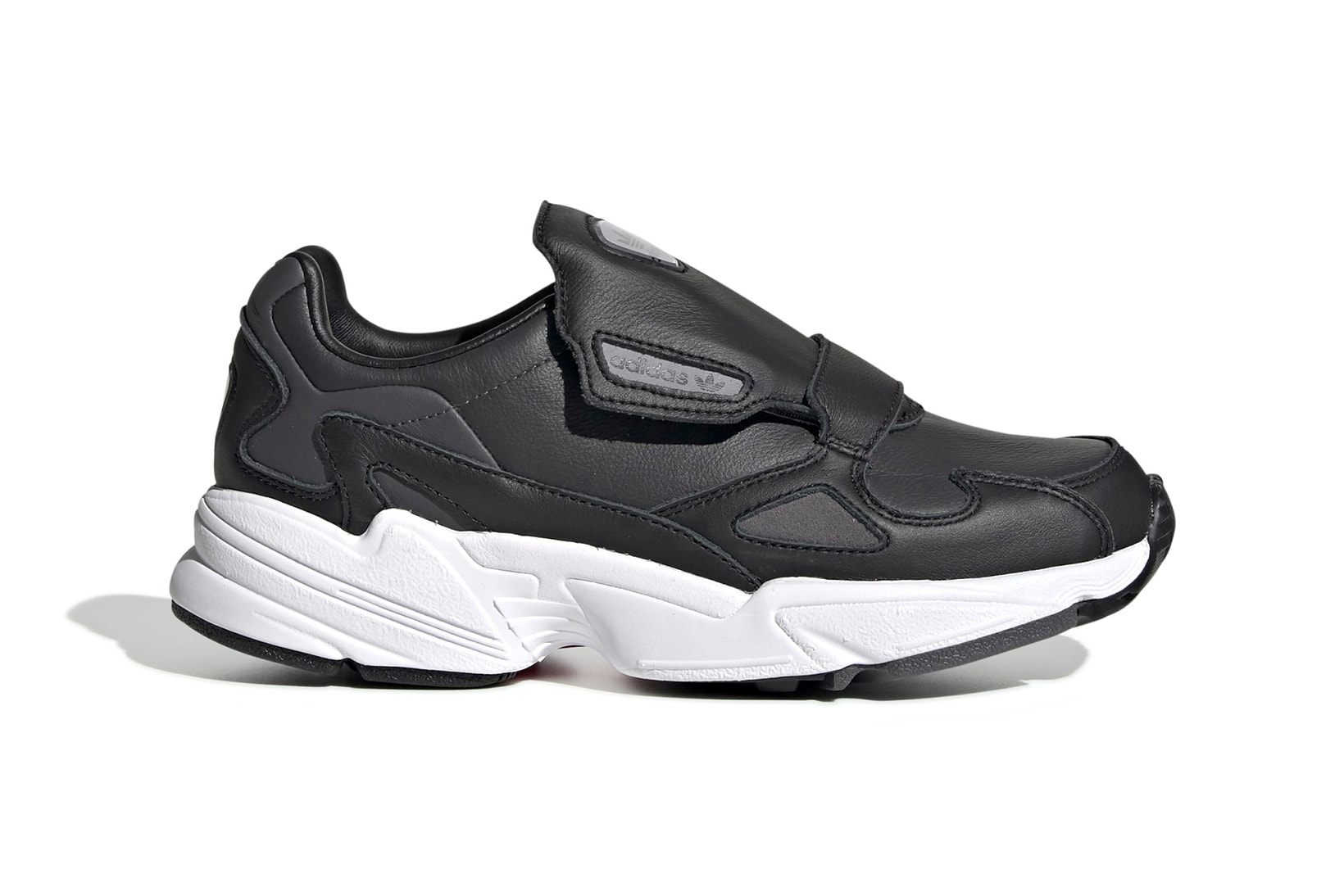 adidas Originals Falcon RX Black White Monochrome Trainers Womens Slip on Laceless Sneakers
