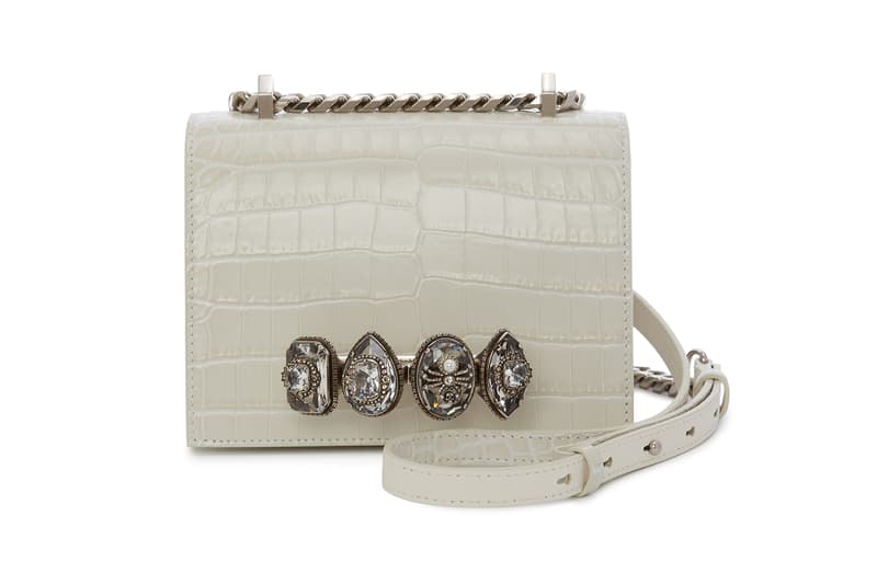 alexander mcqueen small jewelled satchels designer bags black white accessories