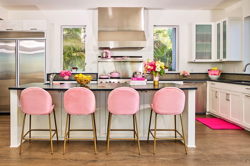 Barbie's Malibu Dreamhouse Now Listed on Airbnb Resort Pool Luxury House Jen Atkin Meet and Greet Kitchen Theme Pink