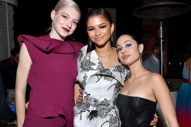 Hunter Schafer Zendaya Alexa Demie Jules Rue Maddy Euphoria HBO TV Show InStyle Awards Red Carpet Looks Rick Owens Red Gown Givenchy Haute Couture Dress Black Leather