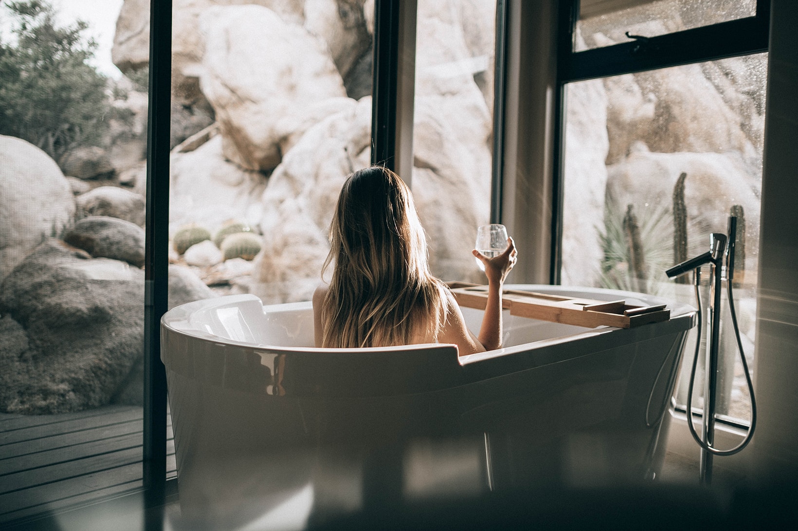 luxurious spas woman bath tub pamper bathroom selfcare