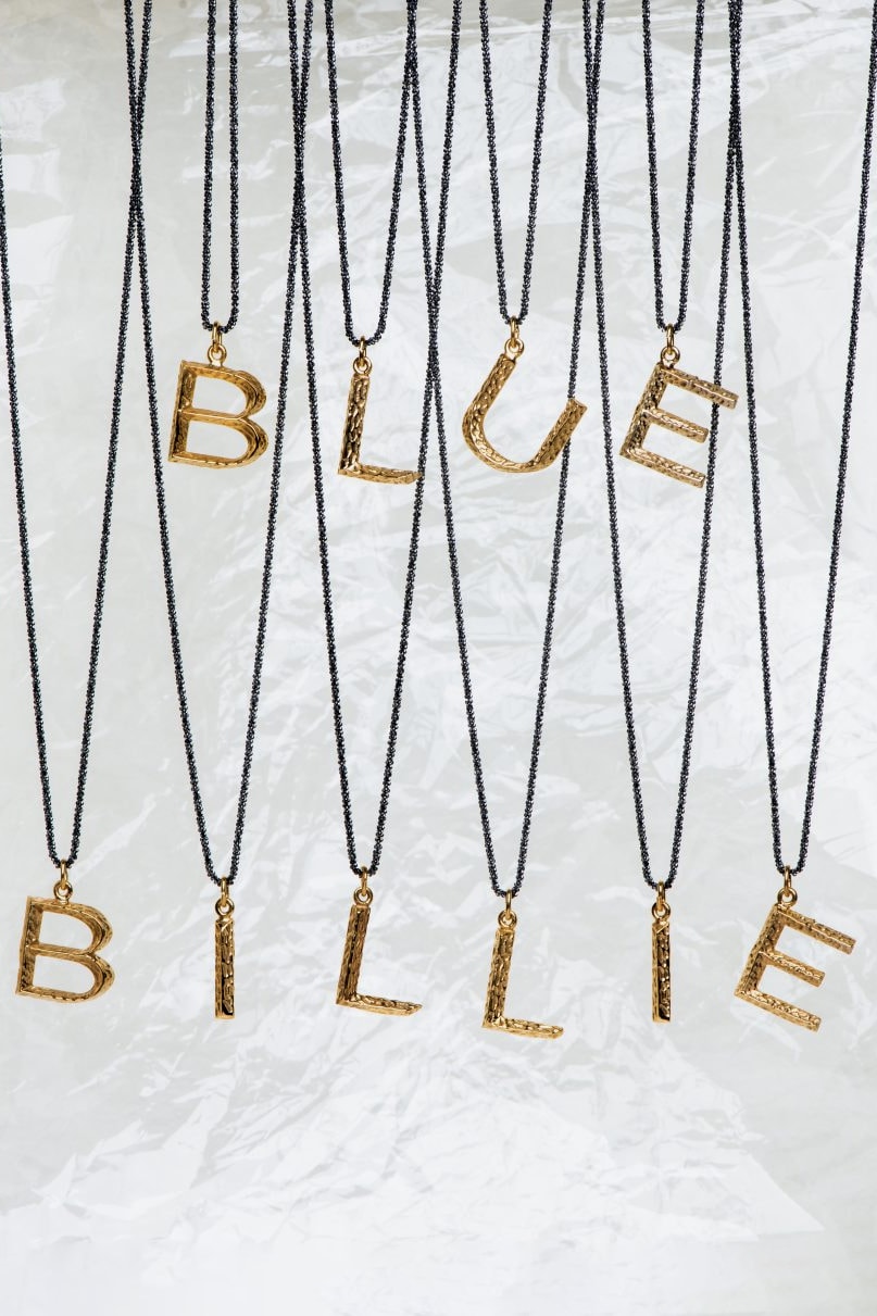 Blue Billie Swedish Jewelry Brand Accessories Earrings Necklaces Chain Gold Silver Alphabet Letter Pendants Scandinavian Label 