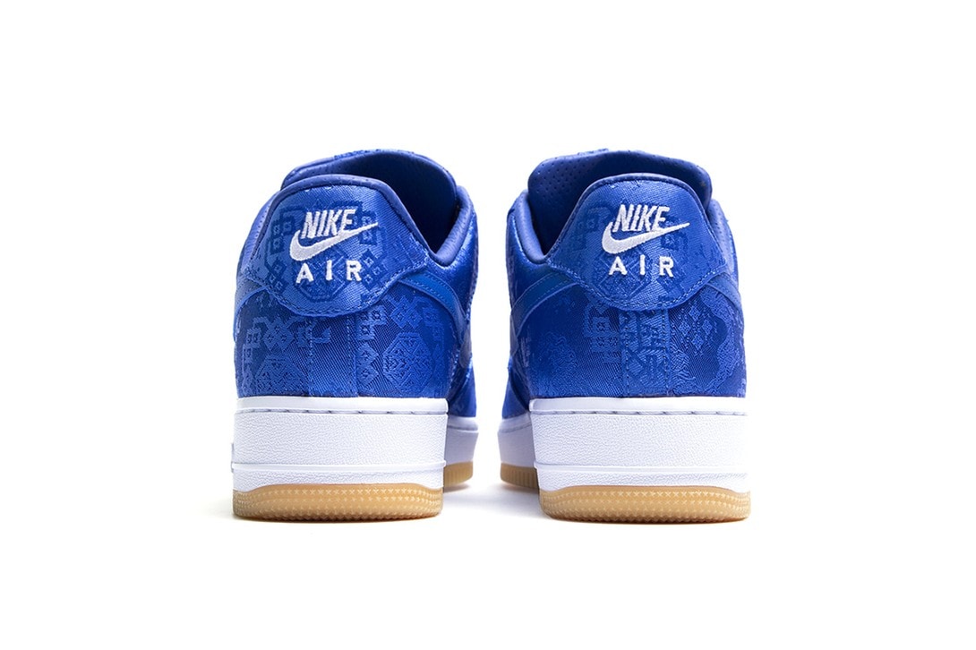 CLOT x Nike Air Force 1 "Royale University Blue Silk" Sneaker Collaboration Release Date Trainer Shoe Footwear Pattern Drop 