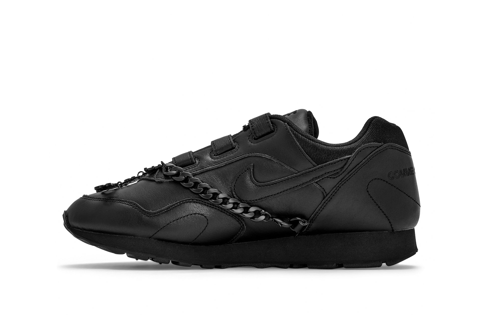 COMME des GARÇONS x Nike Outburst Release Date Sneaker Trainer Silhouette Chain Detachable Shoe COllaboration Frieze Week Dover Street Market London