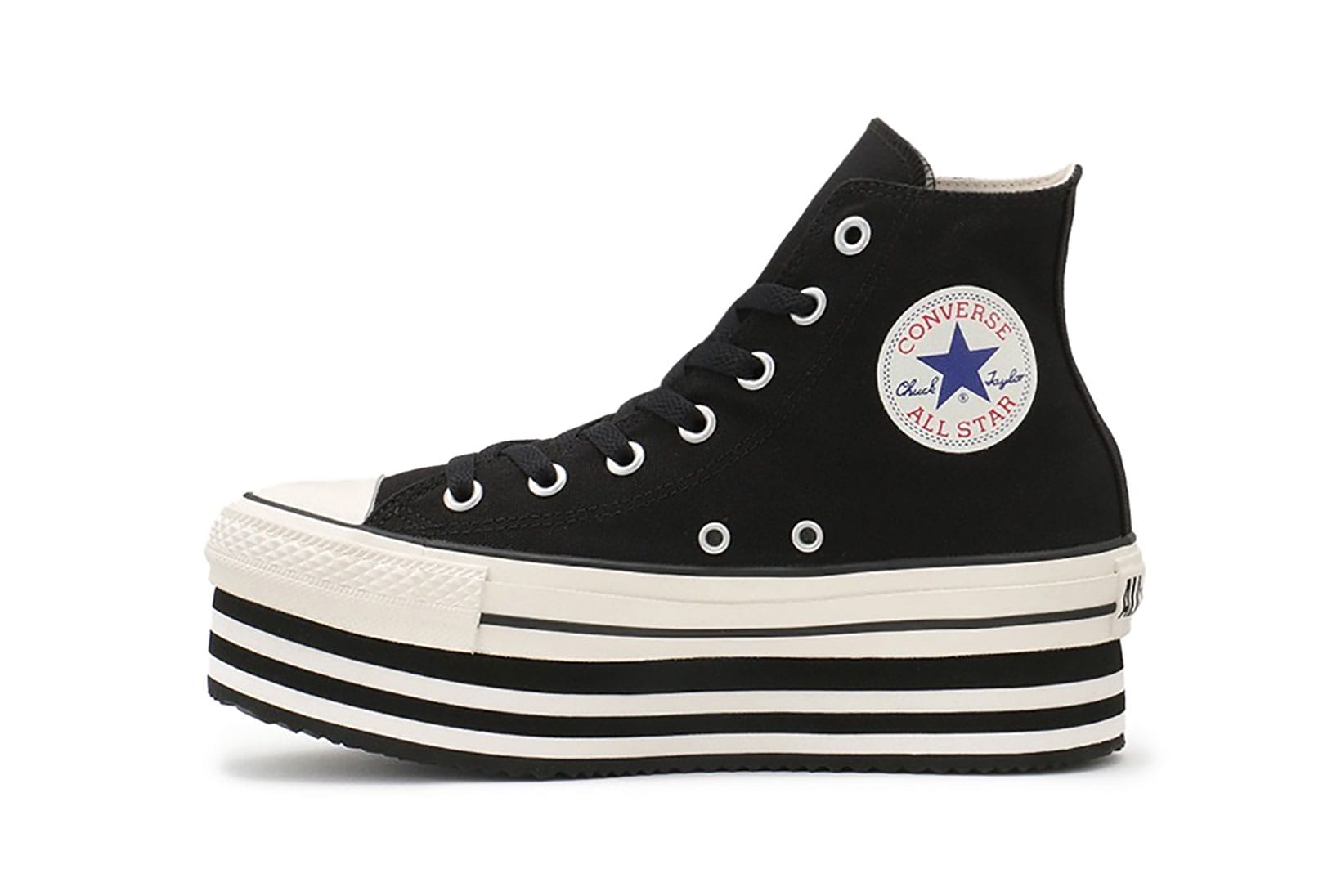 black converse with red stripe