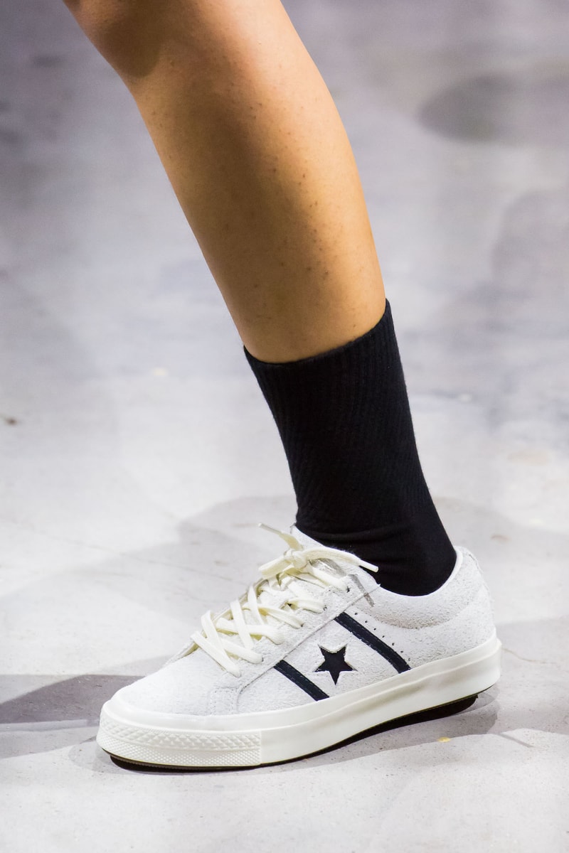 Feng Chen Wang Debuts New Converse Collaboration Shanghai Fashion Week Runway Collection Sneaker Shoe White Black Chuck Taylor One Star Jack Purcell