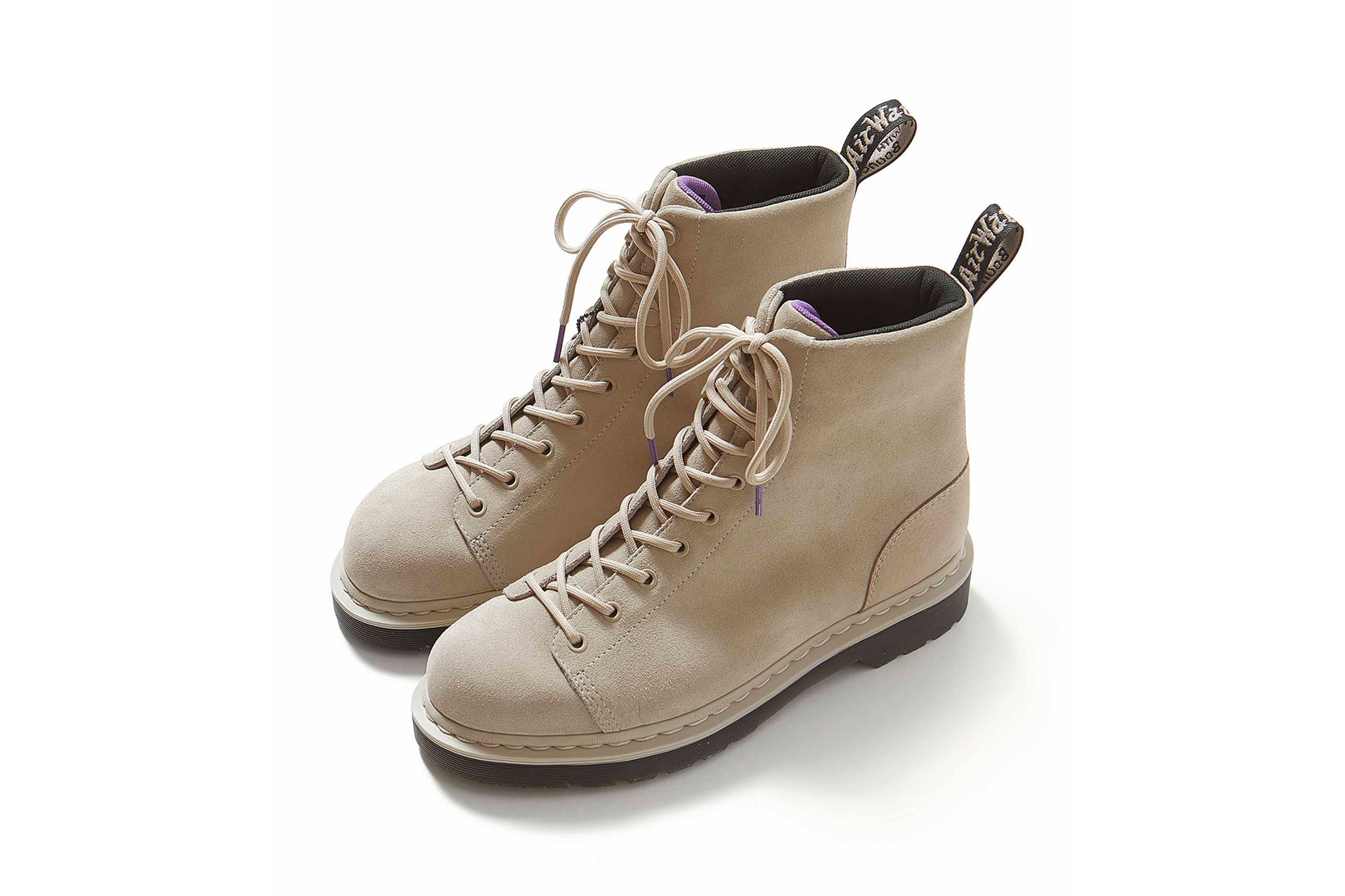 dr martens nanamica the north face 9 tie boot black beige purple shoes footwear