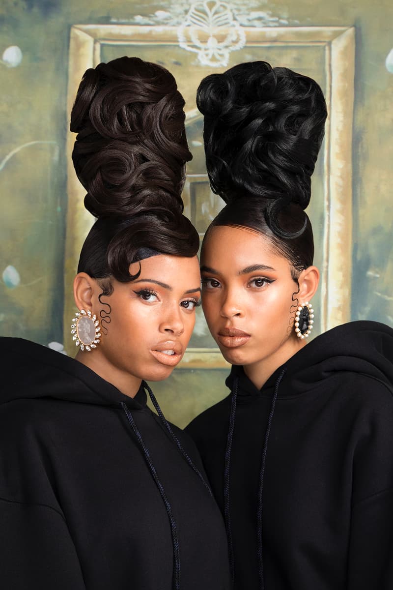 Rihanna FENTY Cameo Jewelry Collection Campaign Earrings Black White