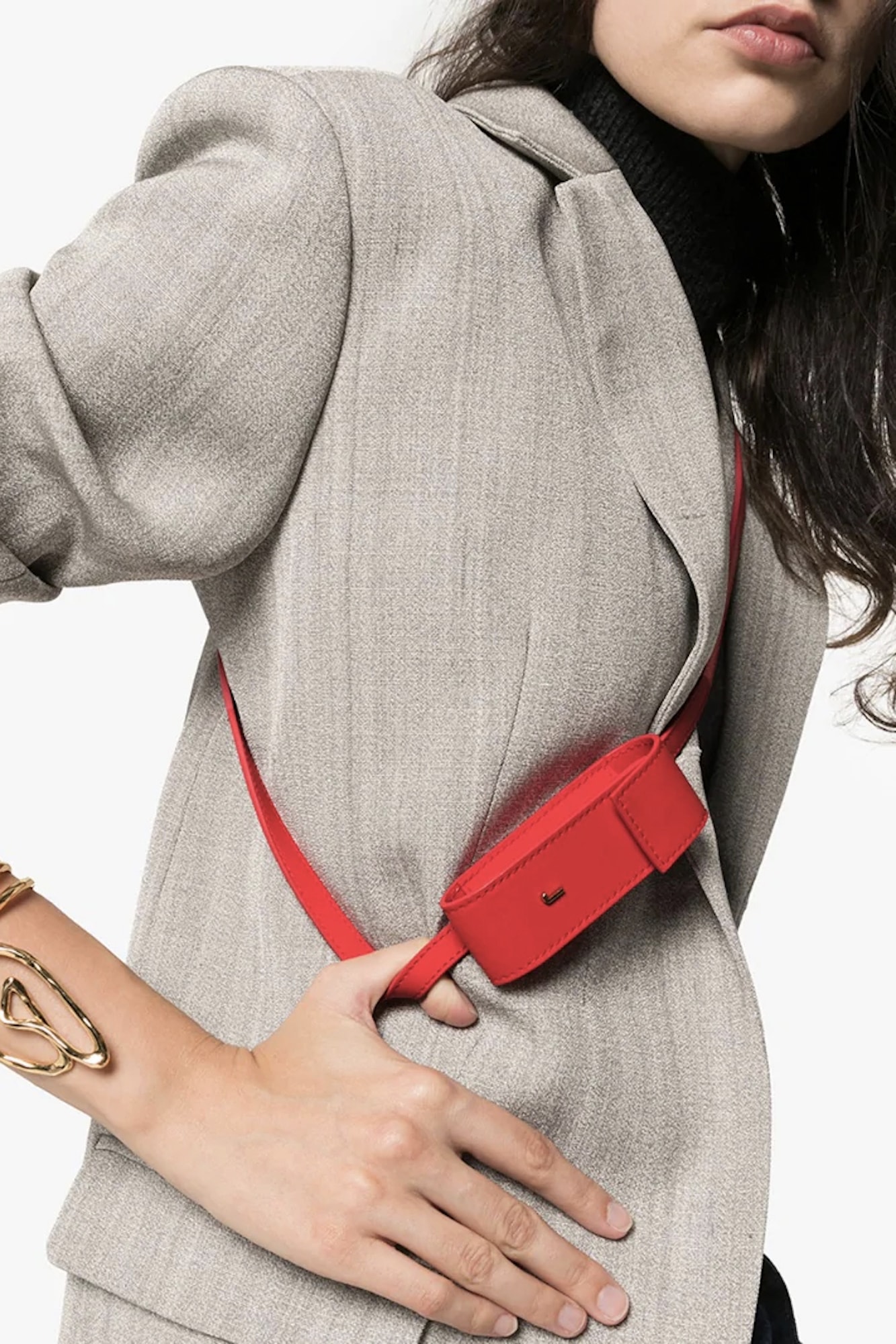 Jacquemus Tiny Lipstick Holder Bag Leather Logo Red White Fashion Brand Luxury Accessory Purse
