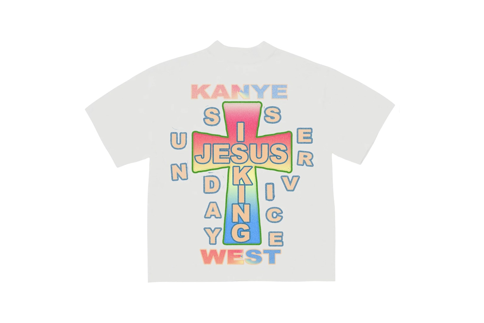 Kanye West Jesus Is King Merch AWGE Cross T-Shirt White