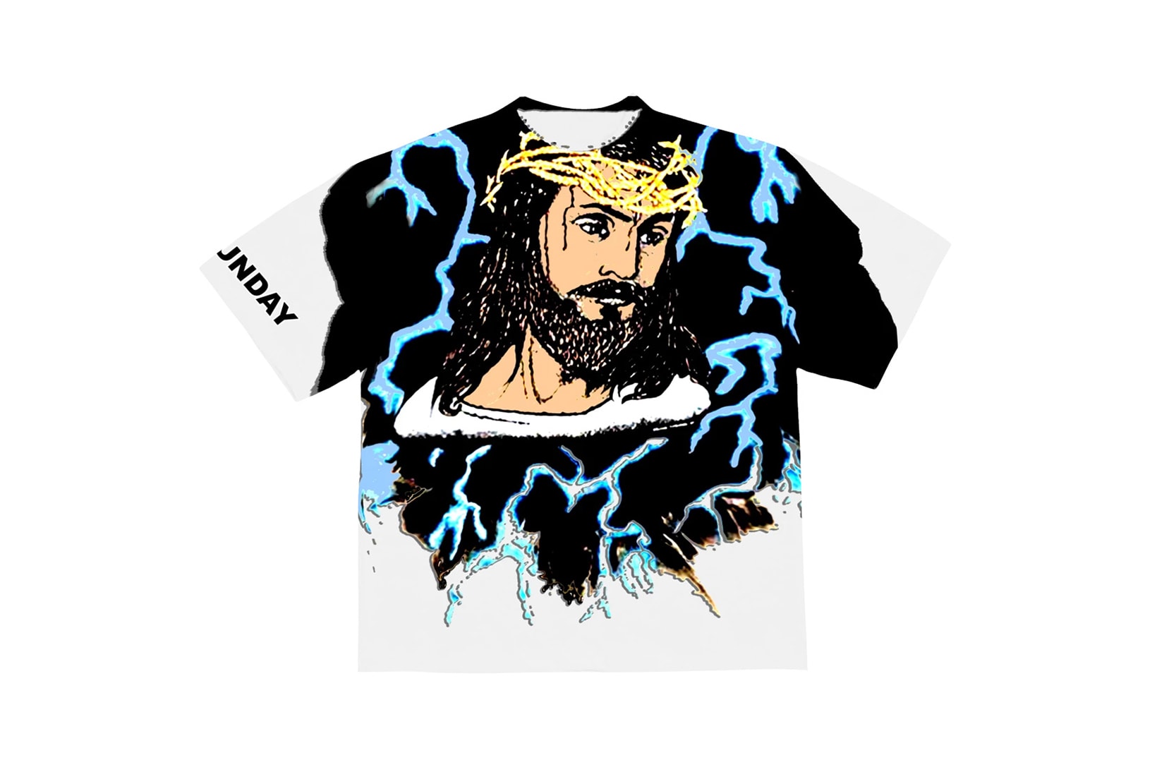 Kanye West Jesus Is King Merch AWGE Lightening T-Shirt White