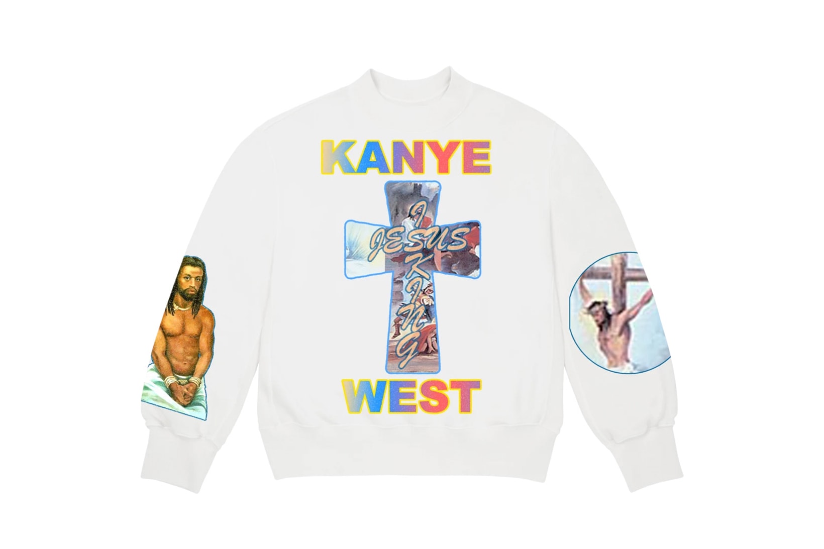 Kanye West Jesus Is King Merch AWGE Cross Crewneck II White