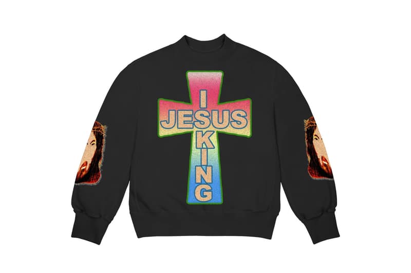 Kanye West Jesus Is King Merch AWGE Cross Crewneck II Black