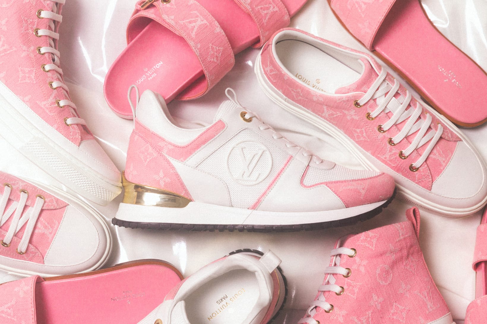 pink louis vuitton tennis shoes