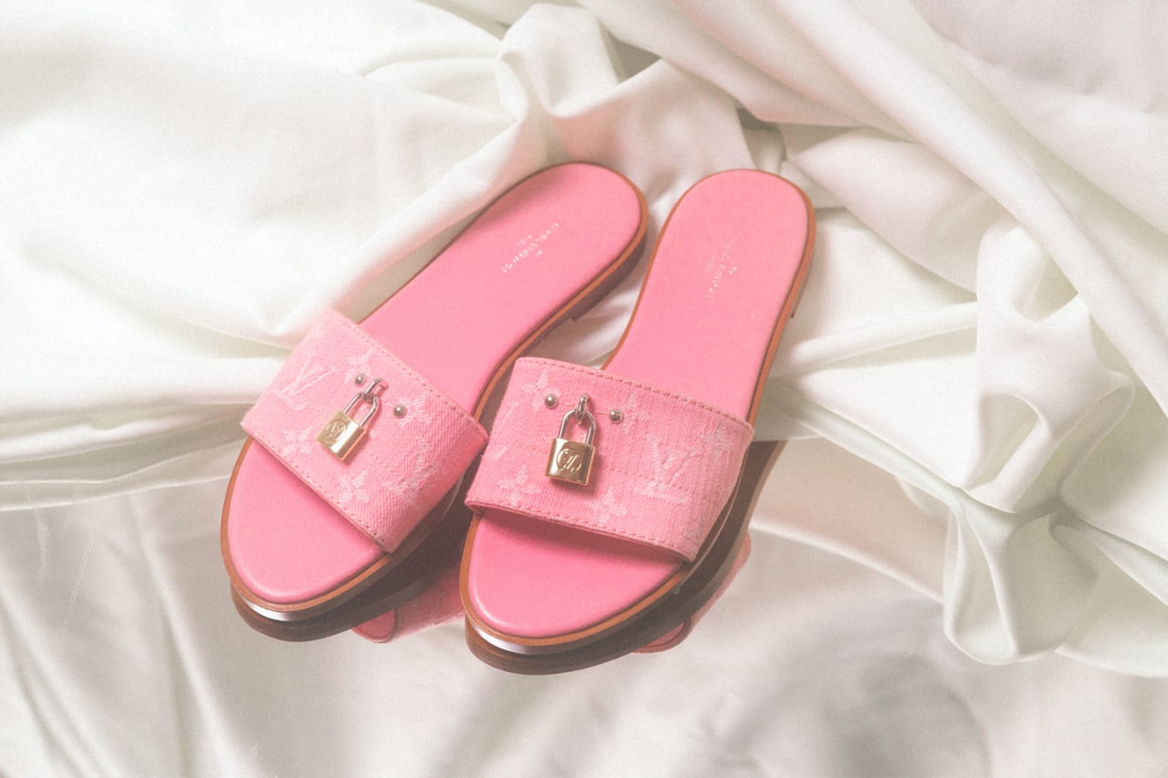 Pink Monogram Denim Footwear 