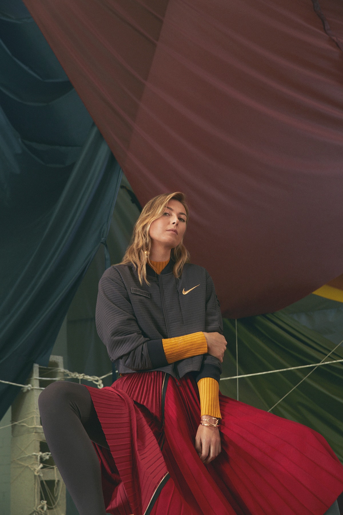 Nike x Maria Sharapova Quilted Bomber Jacket Blackened Blue