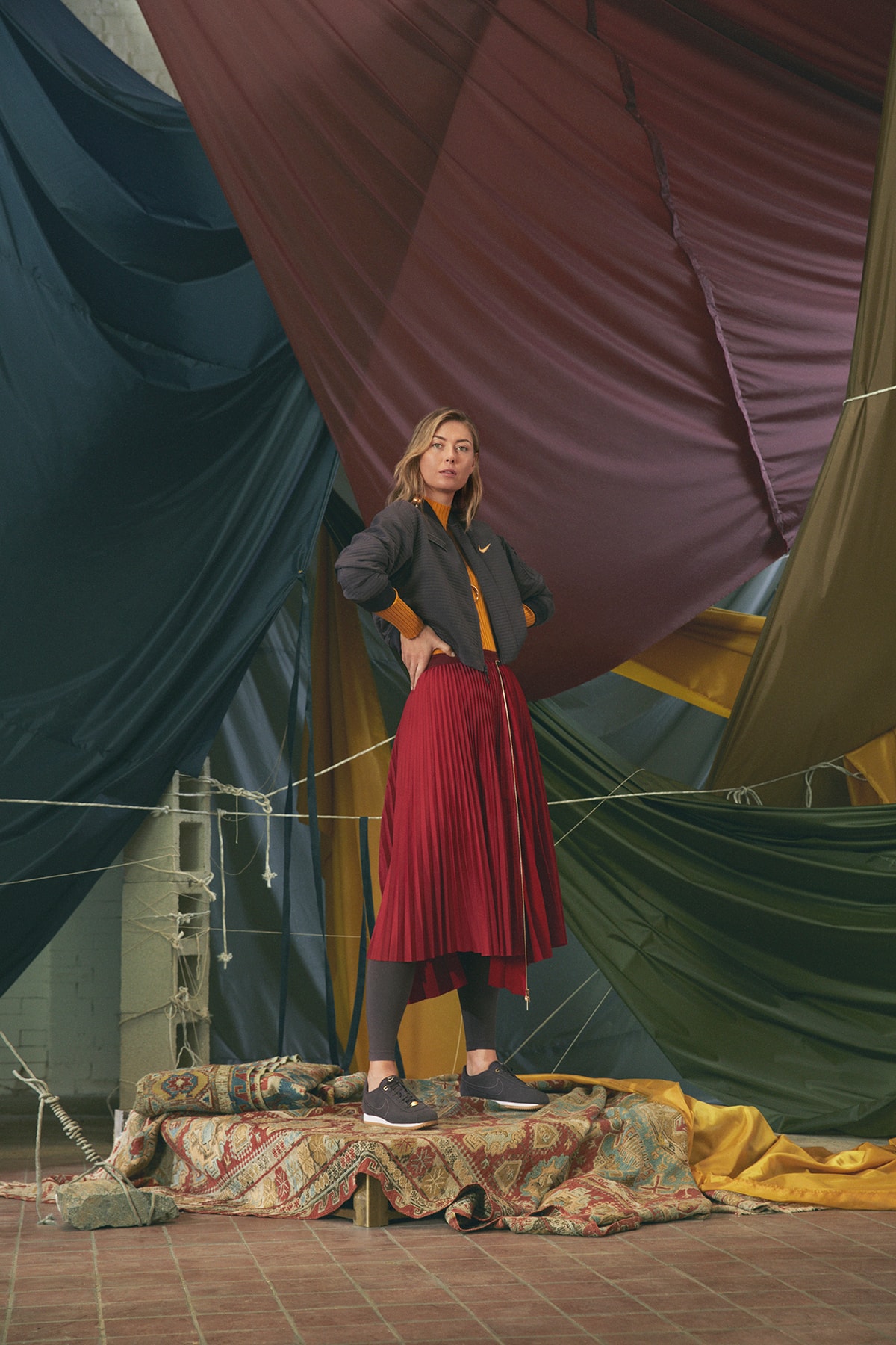 Nike x Maria Sharapova Quilted Bomber Jacket Blackened Blue