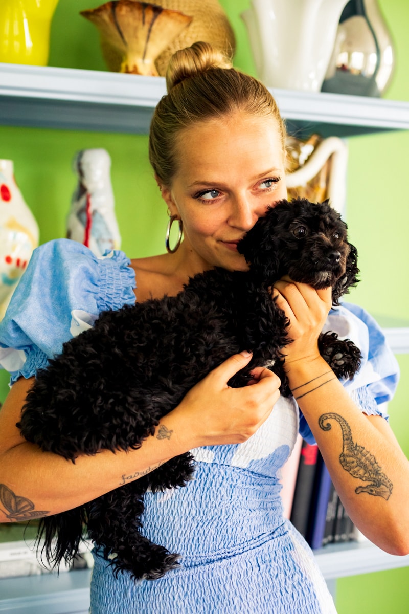 Marie Jedig Copenhagen Denmark Danish Fashion Style Influencer Home Blonde Hair Dog Olga