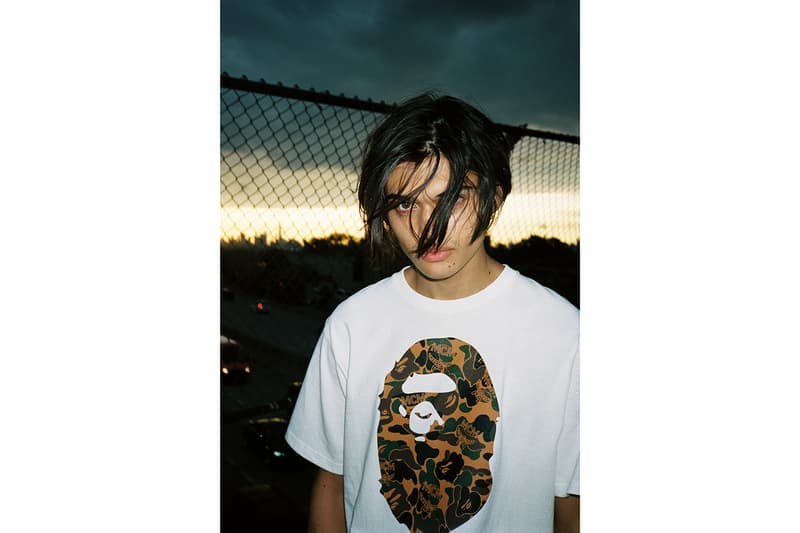 mcm bape collaboration streetwear jackets pants backpack bags fashion campaign lookbook models brooklyn new york